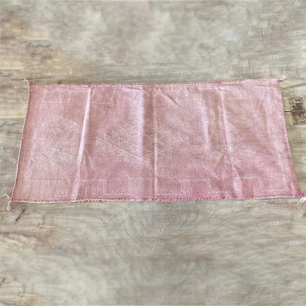 Moroccan Cactus Silk Lumbar Cushion Cover - Flamingo