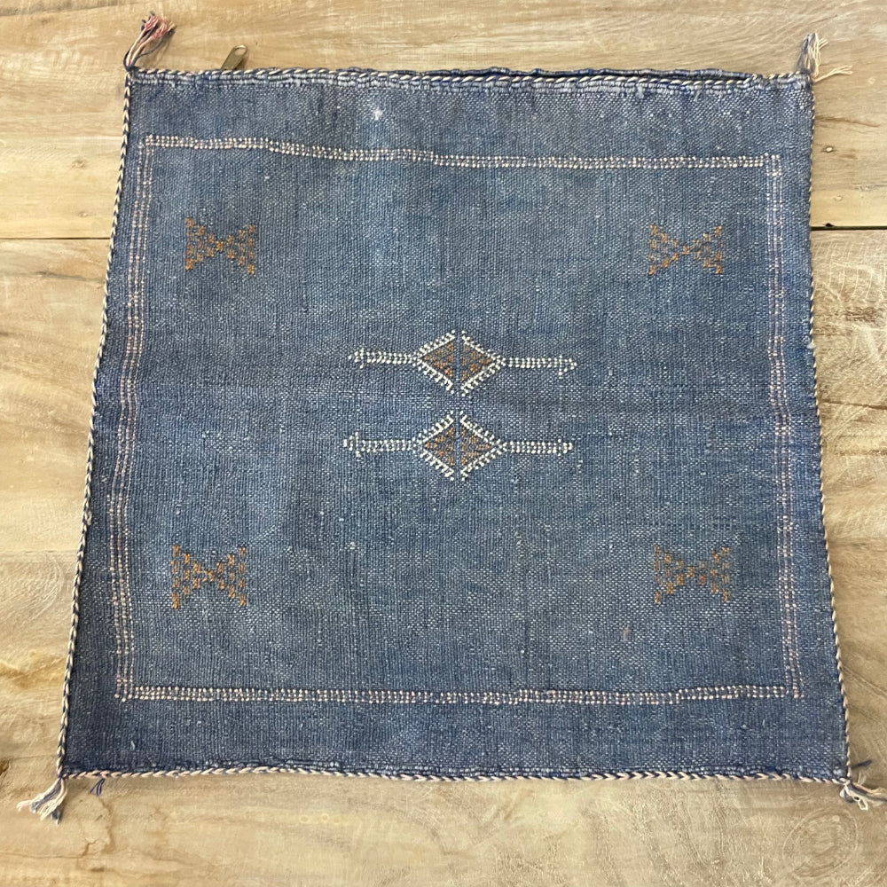 Moroccan Cactus Silk Square Cushion - Ocean