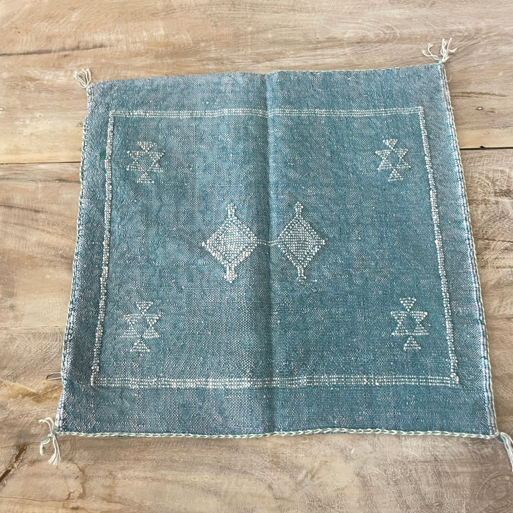 Moroccan Cactus Silk Square Cushion - Ocean