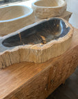 Natural Fossilised Wood Basin 04 - 77 x 36 x 14.5cm
