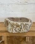Natural Fossilised Wood Basin 05 - 56.5 x 44 x 15cm