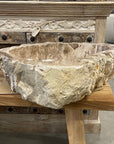 Natural Fossilised Wood Basin 05 - 56.5 x 44 x 15cm
