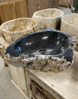 Natural Fossilised Wood Basin 07 - 56 x 50.5 x 14.5cm