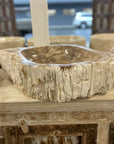 Natural Fossilised Wood Basin 09 - 63 x 46 x 15cm