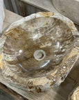 Natural Fossilised Wood Basin 10 - 42 x 37 x 15cm