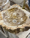 Natural Fossilised Wood Basin 11 - 47.5 x 49.5 x 15cm
