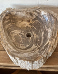Natural Fossilised Wood Basin 13 - 50 x 46 x 15cm