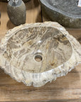 Natural Fossilised Wood Basin 15 - 42 x 35 x 14cm