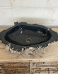 Natural Fossilised Wood Basin 16 - 58.5 x 37.5 x 14cm