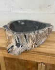 Natural Fossilised Wood Basin 21 - 48.5 x 46.5 x 15cm