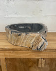 Natural Fossilised Wood Basin 21 - 48.5 x 46.5 x 15cm