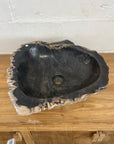 Natural Fossilised Wood Basin 21 - 48.5 x 46.5 x 15cm