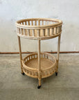 Natural Halia Round Rattan Bar Cart