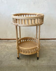 Natural Halia Round Rattan Bar Cart
