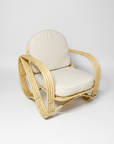 Natural Pretzel Rattan Arm Chair - Cream Cushion