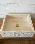 Natural Rectangle Marble Stone Basin 08 - 48x39x15cm