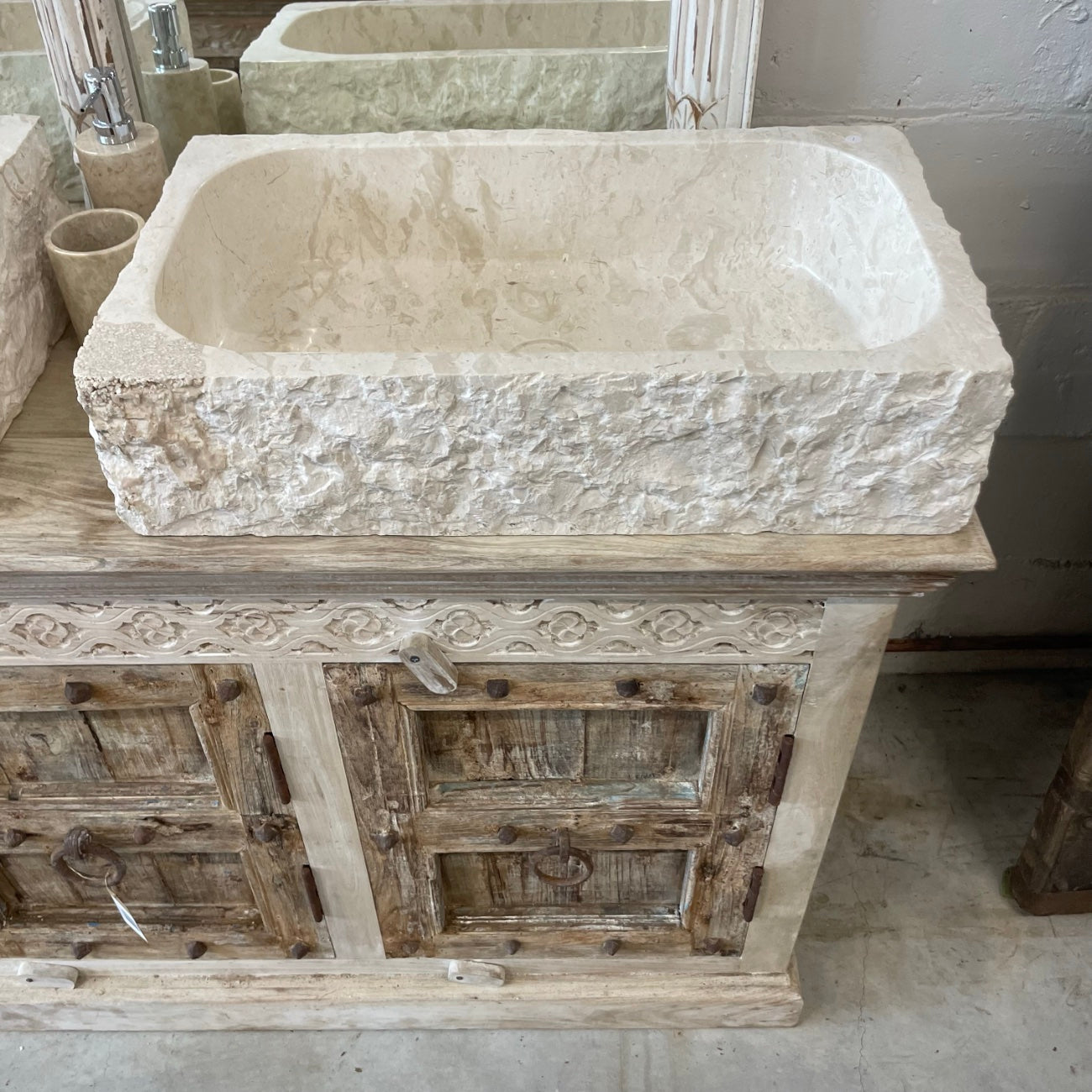 Natural Rectangle Marble Stone Basin
