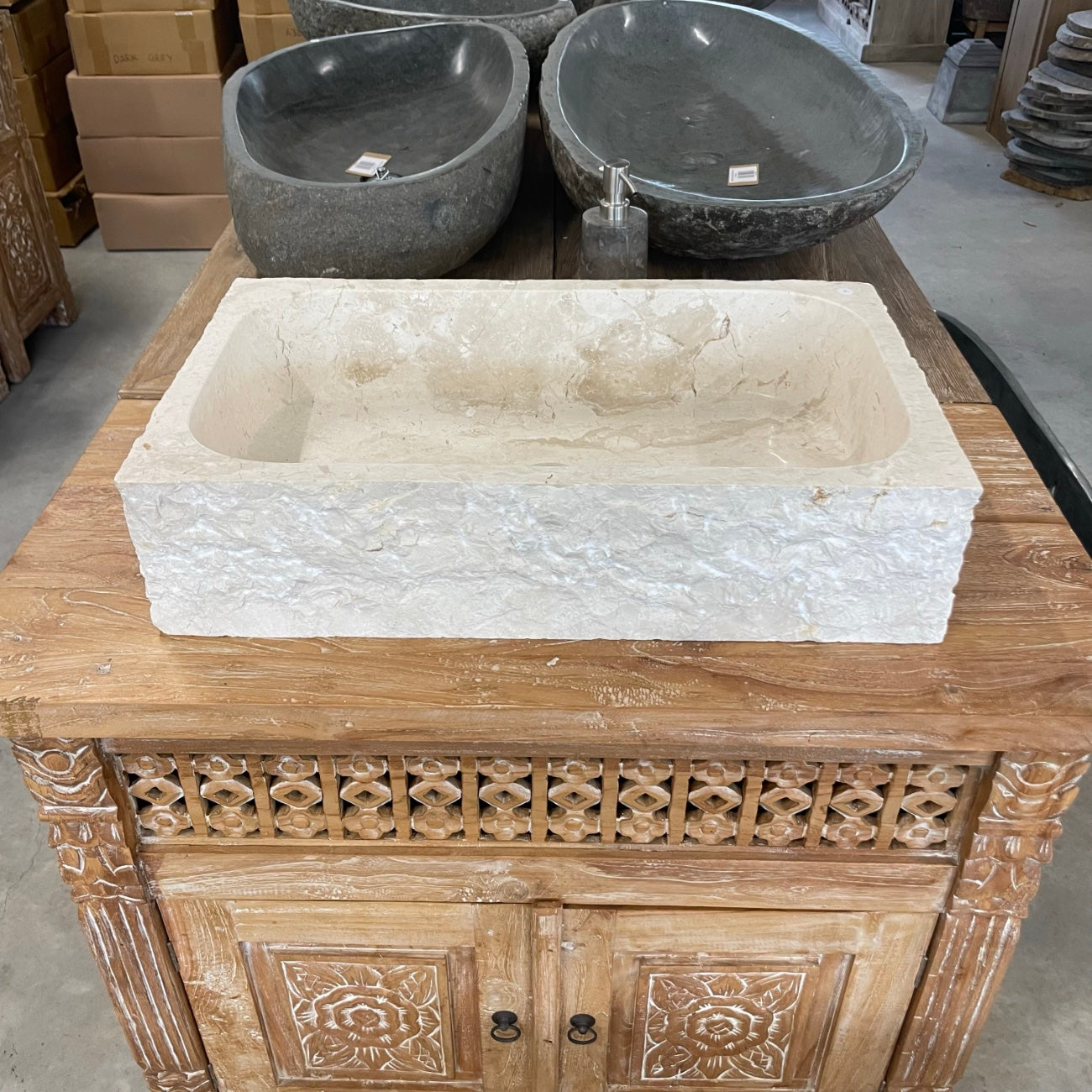 Natural Rectangle Marble Stone Basin