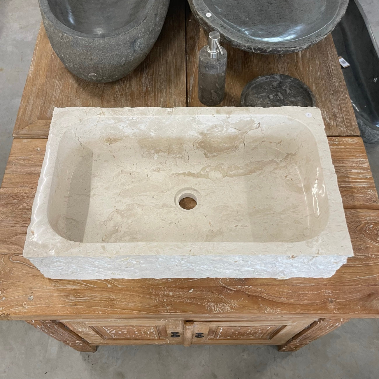 Natural Rectangle Marble Stone Basin