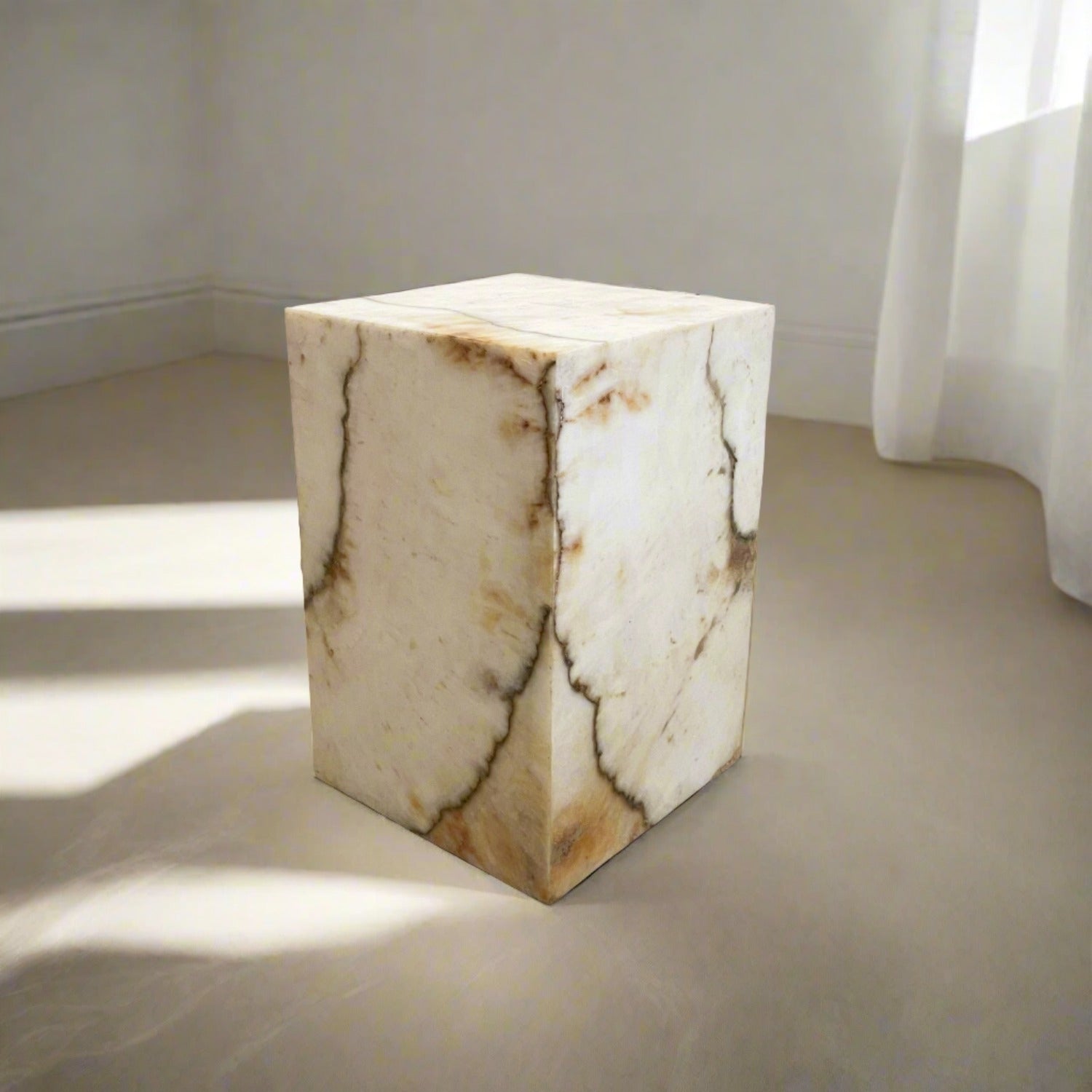 White Onyx Side Table