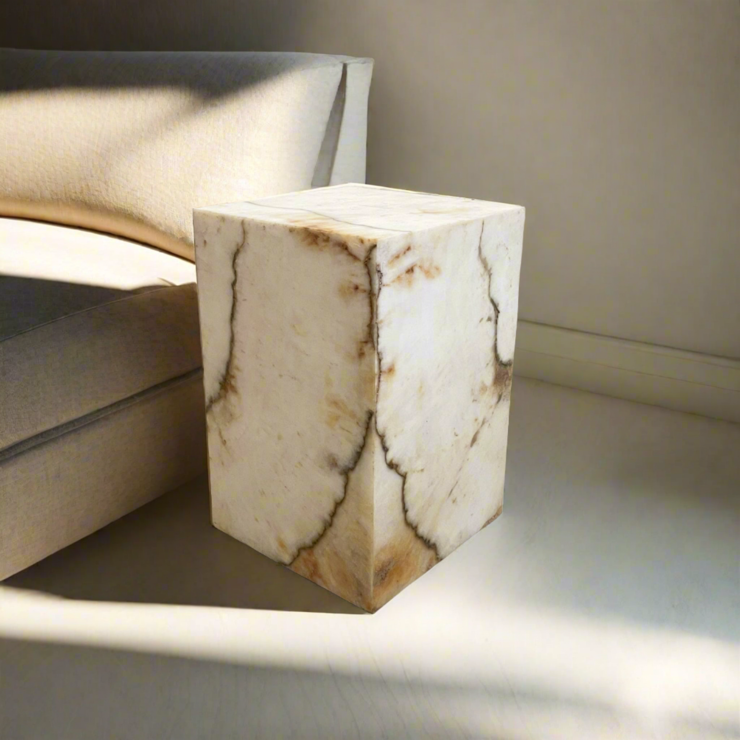 White Onyx Side Table