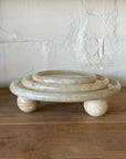 Onyx Stone Round Footed Platter