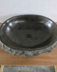 Oval Andesite Chisel Stone Basin 02