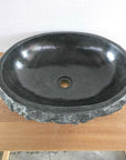 Oval Andesite Chisel Stone Basin 03