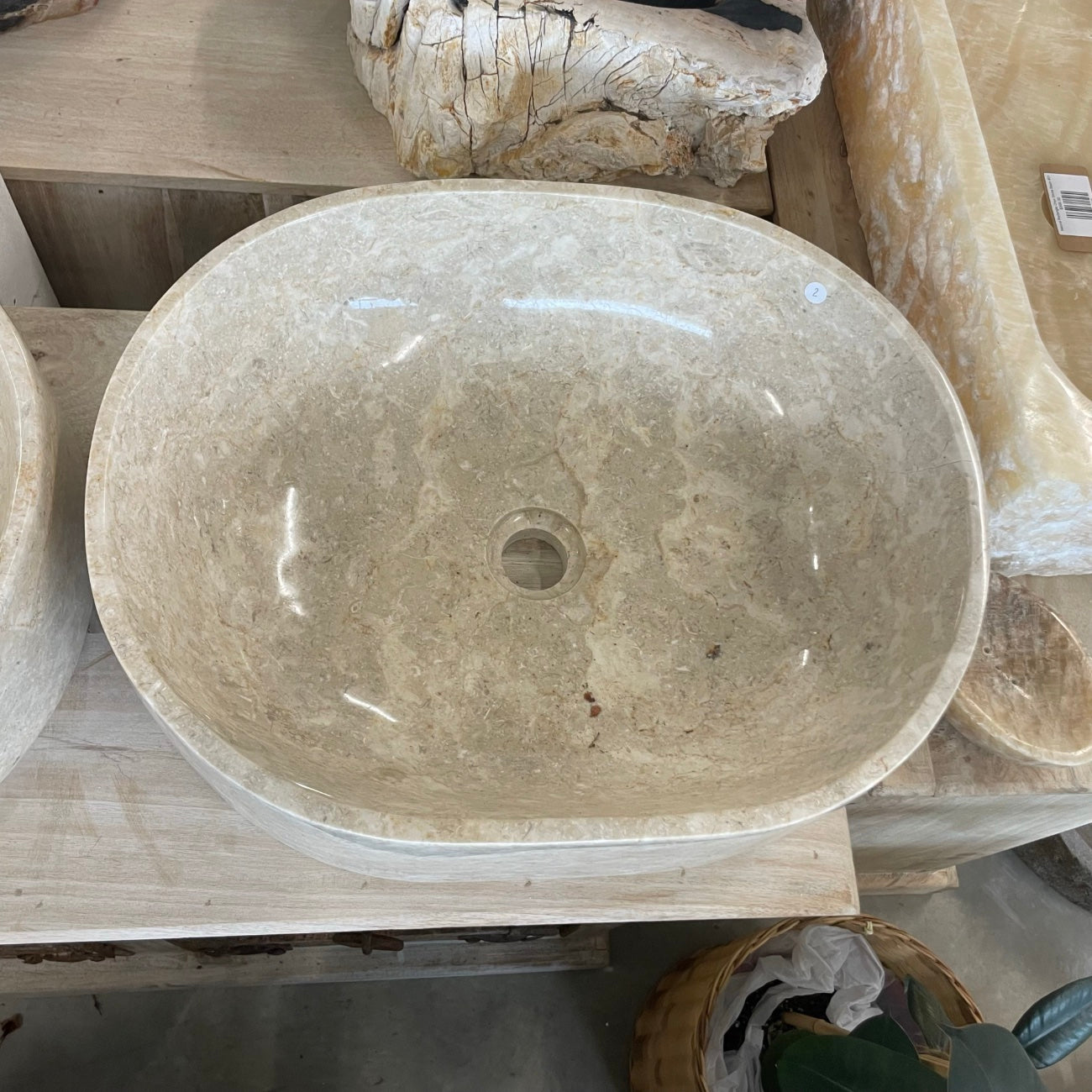 Oval Marble Stone Basin