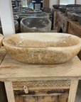 Oval Polished Onyx Stone Basin 15 - 59.5cm x 32.5cm