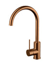Otus Slim Line Gooseneck Sink Mixer - Brushed Copper
