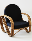 Caramel Pretzel Rattan Arm Chair - Black Cushion | Made To Order