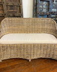Rattan Curved Grey 2 Seater Chair | Made To Order