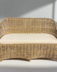 Rattan Curved Grey 2 Seater Chair | Made To Order