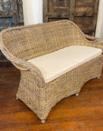 Rattan Curved Grey 2 Seater Chair | Made To Order