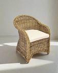 Rattan Curved Grey Arm Chair
