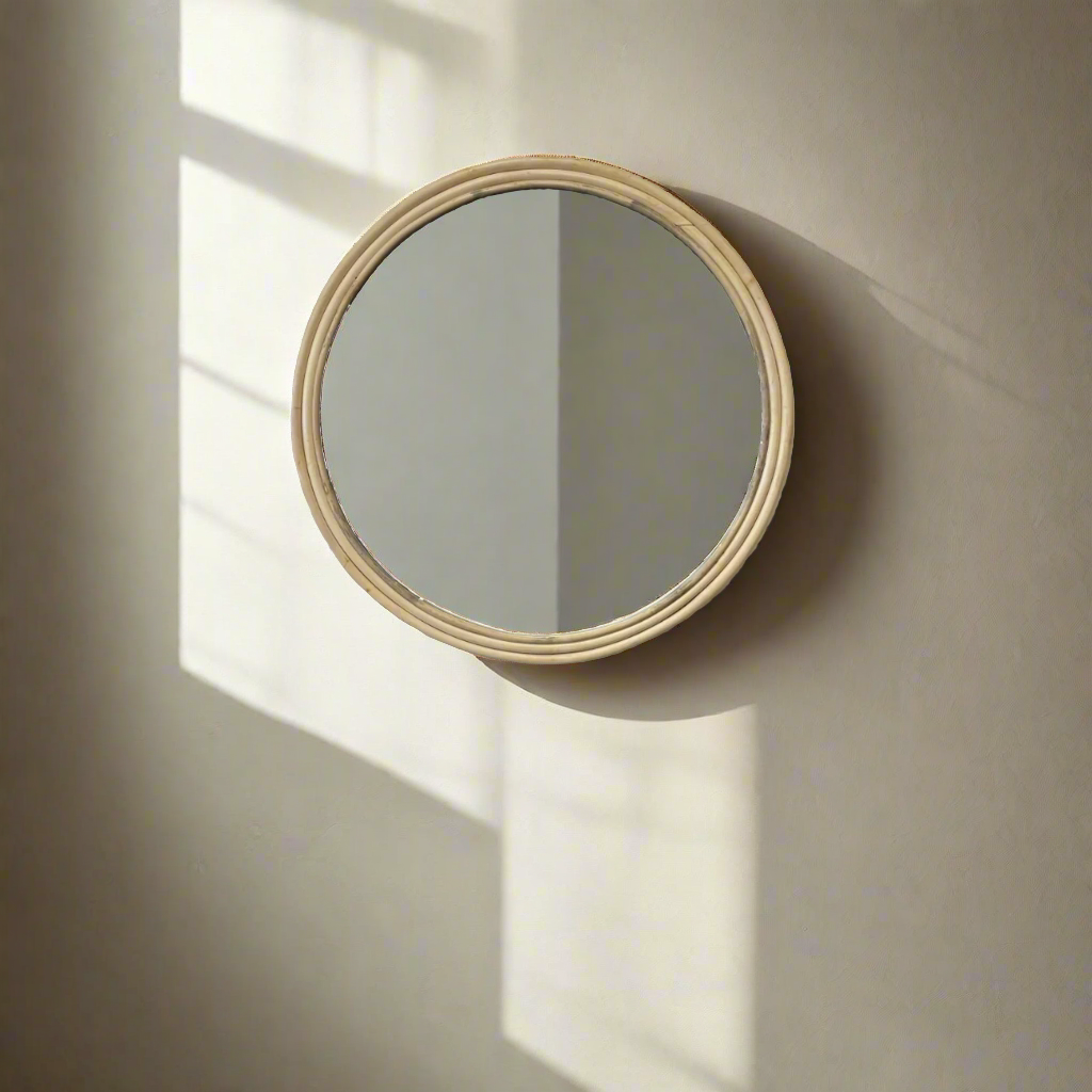 Round Rattan Mirror 120cm