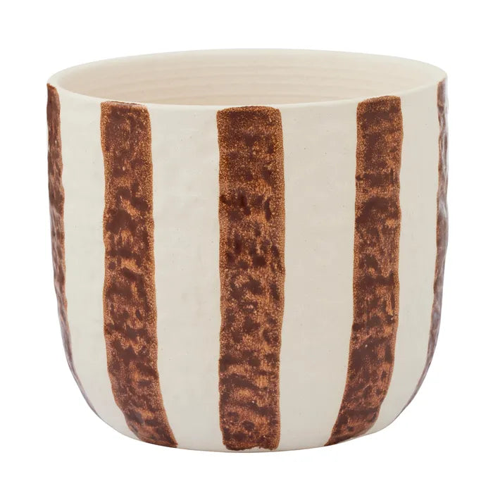 Rayas Ceramic Pot 19x17cm Tan