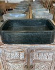 Rectangle Andesite Stone Basin 01