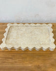 Rectangle Scallop Marble Stone Tray