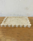 Rectangle Scallop Marble Stone Tray