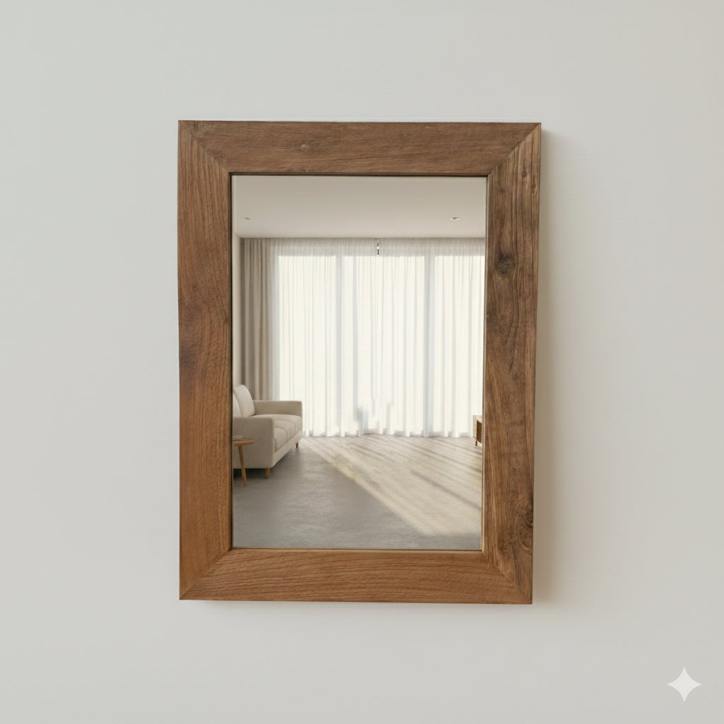 Rectangular Teak Mirror 45x60cm