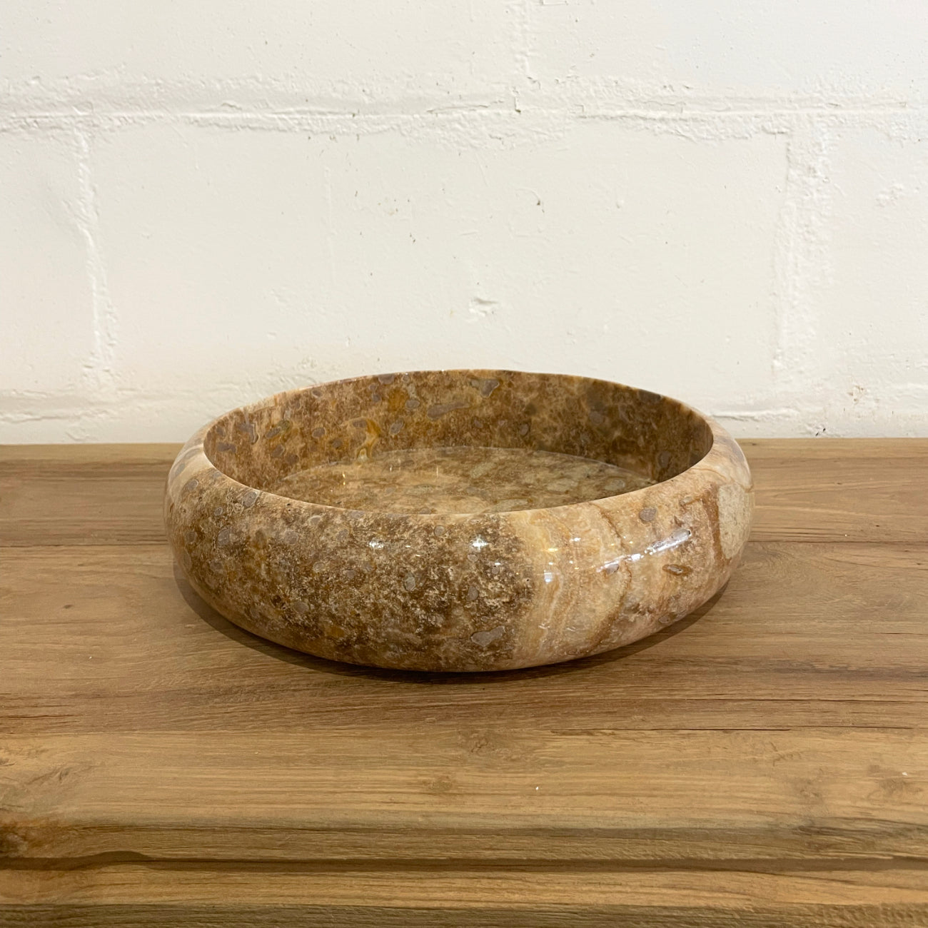 Red Onyx Stone Bowl 30cm Dia