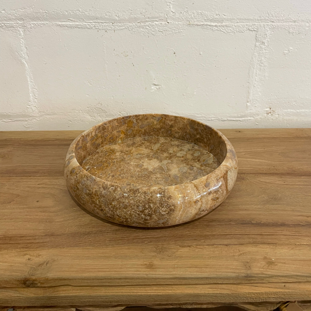 Red Onyx Stone Bowl 30cm Dia