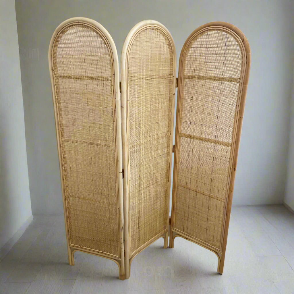Hazel Rattan 3 Panel Screen Room Divider