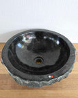 Round Andesite Chisel Stone Basin 01