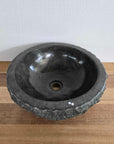Round Andesite Chisel Stone Basin 04 | Pre Order - Arriving End Nov