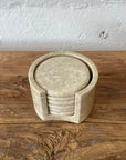 Round Beige Marble Coaster - Set of 6