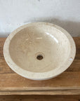 Round Beige Marble Stone Basin 01