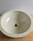 Round Beige Marble Stone Basin 03